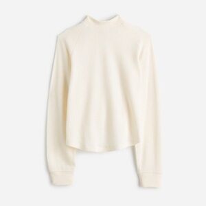 NWT Madewell Waffle-Knit Long-Sleeve Crewneck Sweater Winter White Women’s Large